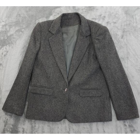 Vintage Boston Traveler Wool Single Button Blazer Size 9-10 Gray Preppy Office - Picture 1 of 8